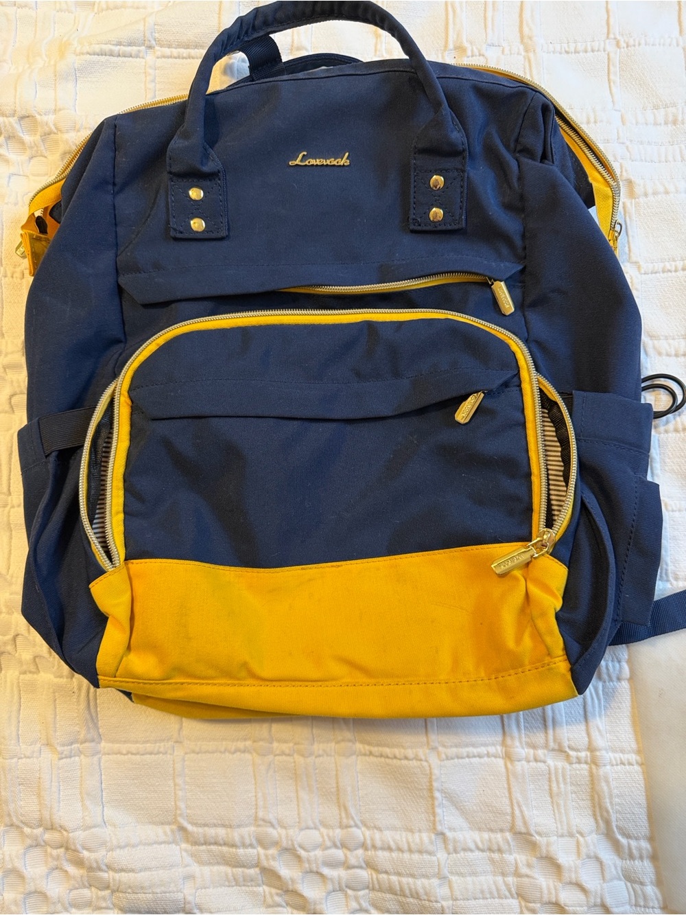 Lovevook Navy and Yellow Two-Tone Backpack